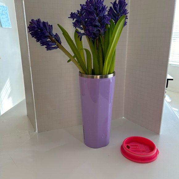 Discontinued Color “Lilac” Corkcicle 24oz. Tumbler with Neon Pink Lid - Picture 6 of 6